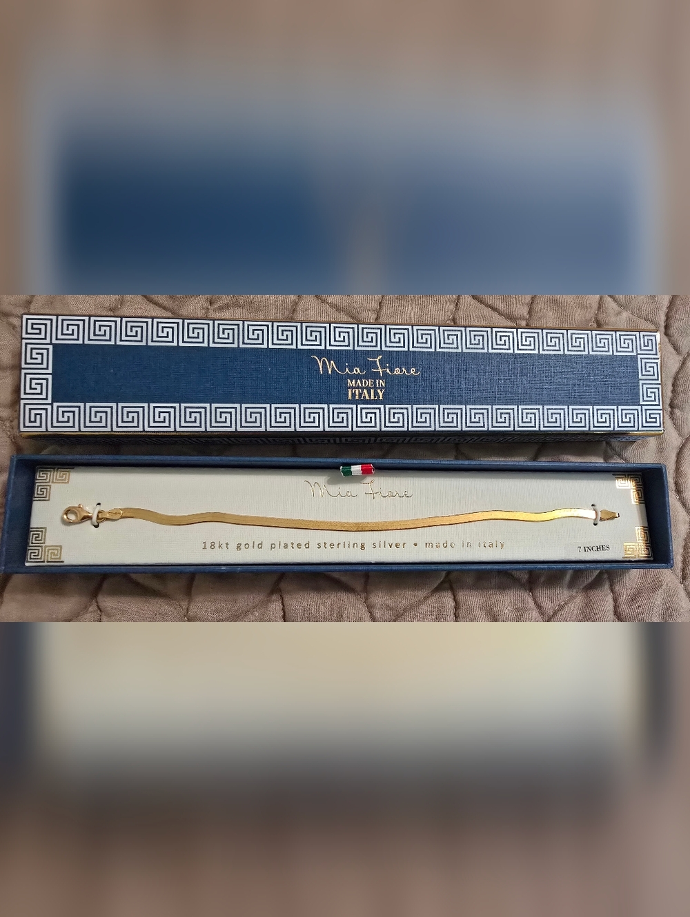 Mia Fiore 18kt Gold Plated Sterling Silver Bracelet - Gold Made In Italy 7inches